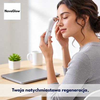 Zaawansowana terapia okolic oczu 3w1 - NovaGlow | Krioterapia + Termoterapia +  Wibracje EMS